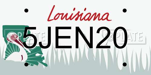 5JEN20 Louisiana License Plate