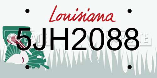 5JH2088 Louisiana License Plate