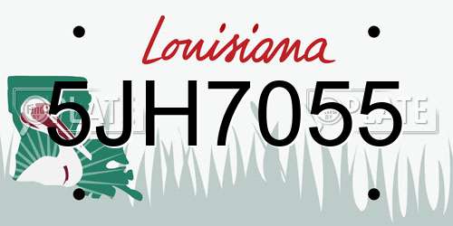 5JH7055 Louisiana License Plate