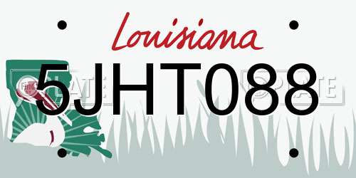 5JHT088 Louisiana License Plate