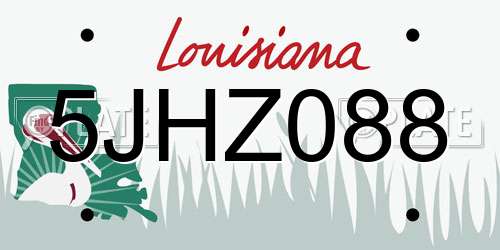 5JHZ088 Louisiana License Plate