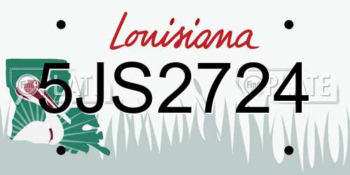 5JS2724 Louisiana License Plate