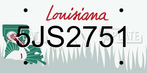 5JS2751 Louisiana License Plate