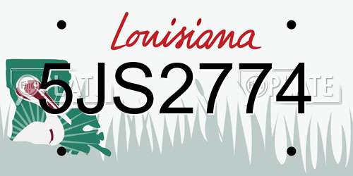 5JS2774 Louisiana License Plate