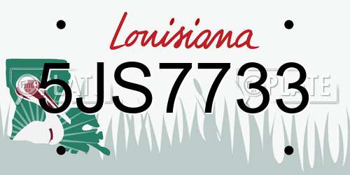 5JS7733 Louisiana License Plate