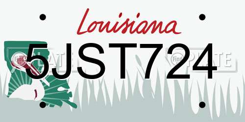 5JST724 Louisiana License Plate
