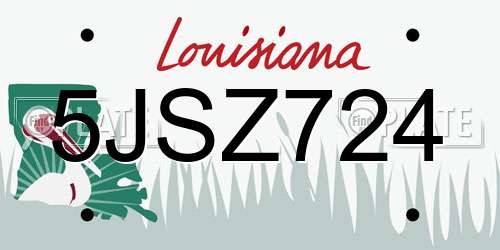 5JSZ724 Louisiana License Plate