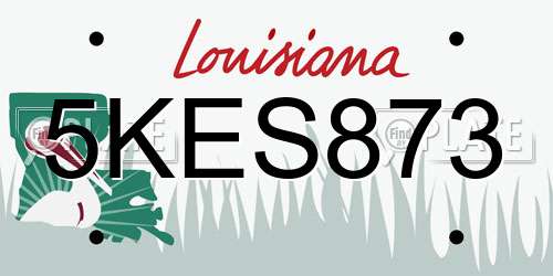 5KES873 Louisiana License Plate