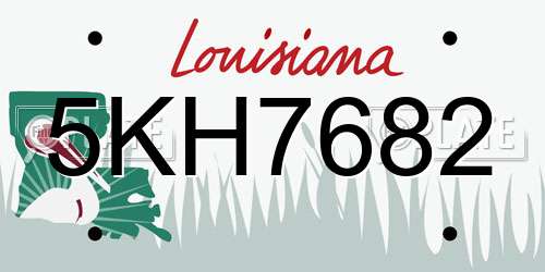 5KH7682 Louisiana License Plate