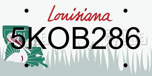 5KOB286 Louisiana License Plate