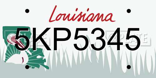 5KP5345 Louisiana License Plate