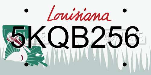 5KQB256 Louisiana License Plate