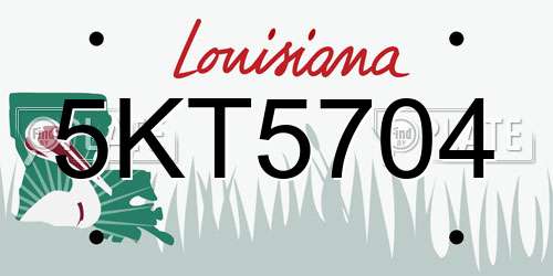 5KT5704 Louisiana License Plate