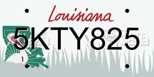 5KTY825 Louisiana License Plate