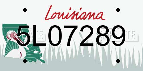 5L07289 Louisiana License Plate