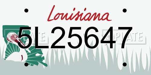 5L25647 Louisiana License Plate