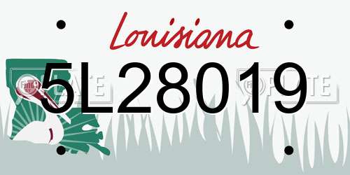 5L28019 Louisiana License Plate