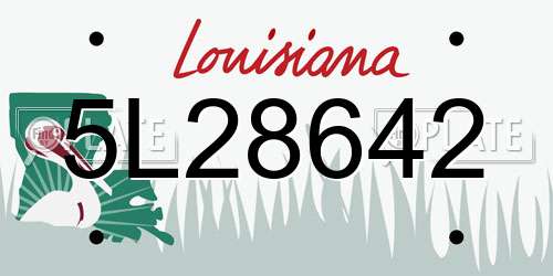 5L28642 Louisiana License Plate