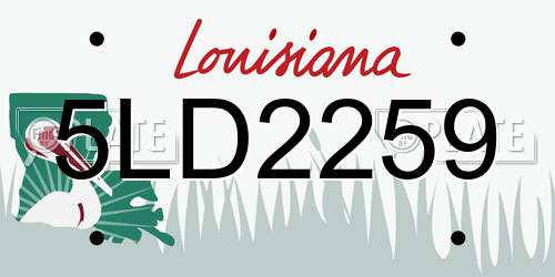5LD2259 Louisiana License Plate