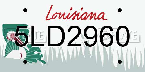 5LD2960 Louisiana License Plate