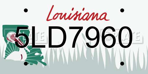 5LD7960 Louisiana License Plate