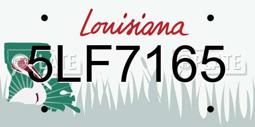 5LF7165 Louisiana License Plate