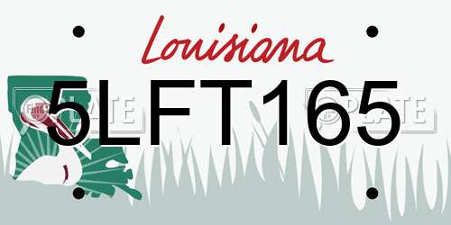 5LFT165 Louisiana License Plate