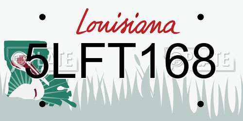 5LFT168 Louisiana License Plate