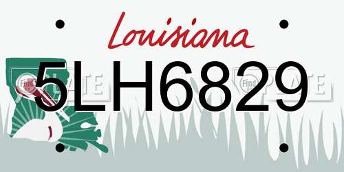 5LH6829 Louisiana License Plate