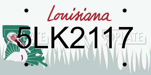 5LK2117 Louisiana License Plate