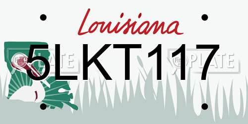 5LKT117 Louisiana License Plate