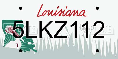 5LKZ112 Louisiana License Plate