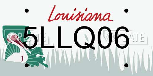 5LLQ06 Louisiana License Plate