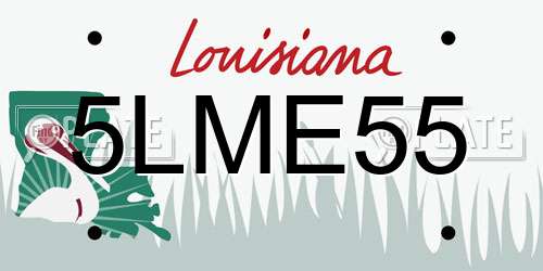 5LME55 Louisiana License Plate