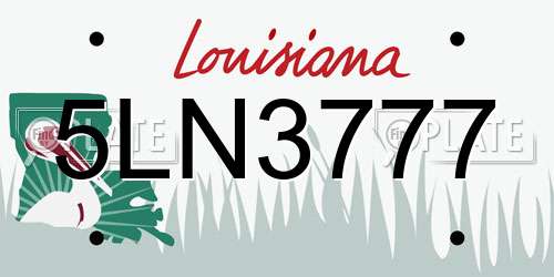 5LN3777 Louisiana License Plate