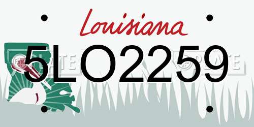 5LO2259 Louisiana License Plate