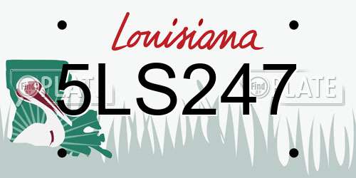 5LS247 Louisiana License Plate