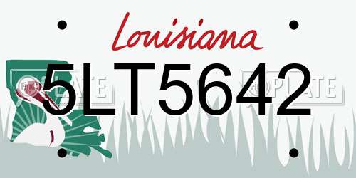5LT5642 Louisiana License Plate