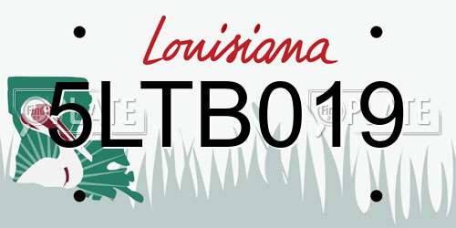 5LTB019 Louisiana License Plate