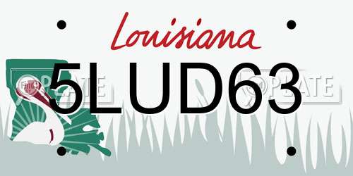 5LUD63 Louisiana License Plate