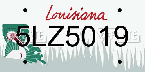 5LZ5019 Louisiana License Plate