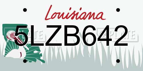 5LZB642 Louisiana License Plate