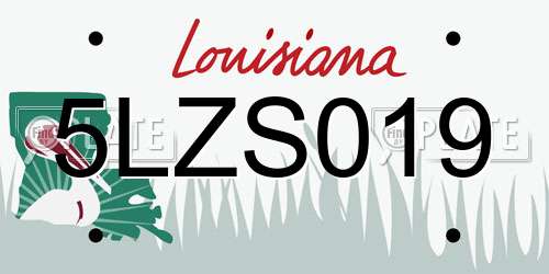 5LZS019 Louisiana License Plate
