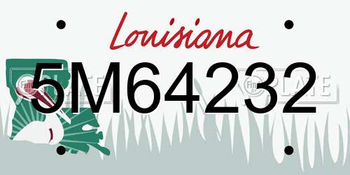 5M64232 Louisiana License Plate