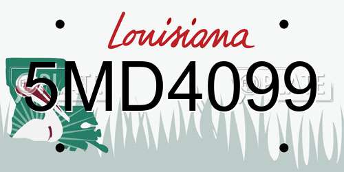 5MD4099 Louisiana License Plate