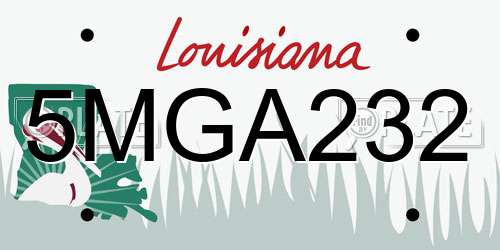 5MGA232 Louisiana License Plate