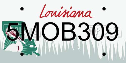 5MOB309 Louisiana License Plate