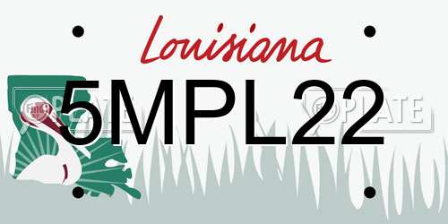 5MPL22 Louisiana License Plate
