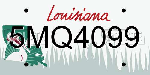 5MQ4099 Louisiana License Plate