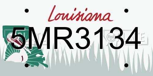 5MR3134 Louisiana License Plate